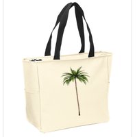 Cool Beach Summer Vacation Tropical Palm Tree Zip Tote Bag