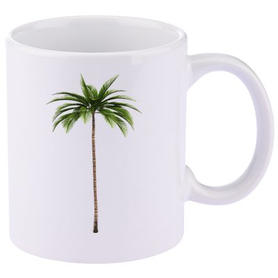 Cool Beach Summer Vacation Tropical Palm Tree 11oz C Handle Ceramic Mug