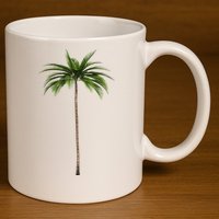Cool Beach Summer Vacation Tropical Palm Tree 11oz C Handle Ceramic Mug