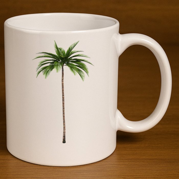 Cool Beach Summer Vacation Tropical Palm Tree 11oz C Handle Ceramic Mug