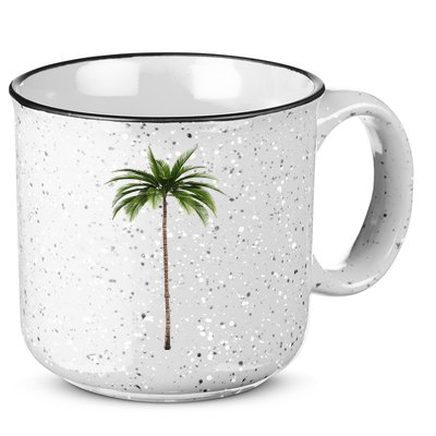 Cool Beach Summer Vacation Tropical Palm Tree 15oz Campfire Ceramic Mug