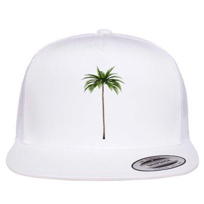 Cool Beach Summer Vacation Tropical Palm Tree Flat Bill Trucker Hat