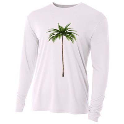 Cool Beach Summer Vacation Tropical Palm Tree Cooling Performance Long Sleeve Crew