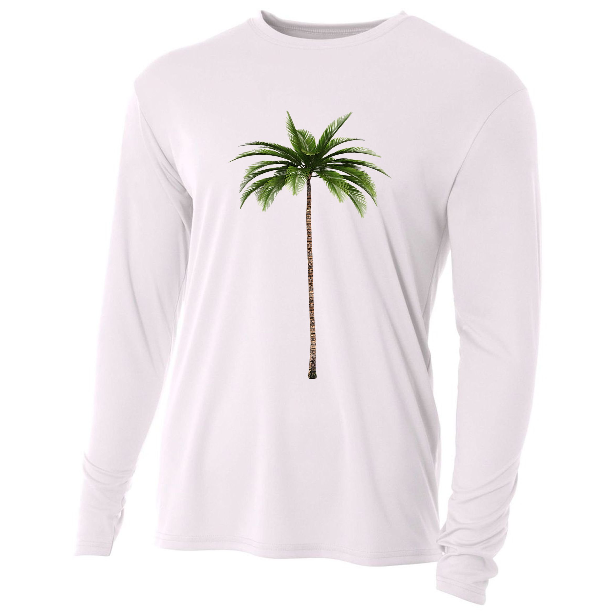 Cool Beach Summer Vacation Tropical Palm Tree Cooling Performance Long Sleeve Crew