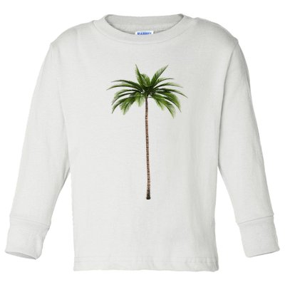Cool Beach Summer Vacation Tropical Palm Tree Toddler Long Sleeve Shirt