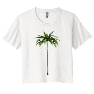 Cool Beach Summer Vacation Tropical Palm Tree Crop Top