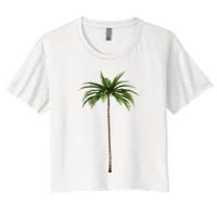 Cool Beach Summer Vacation Tropical Palm Tree Crop Top