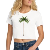 Cool Beach Summer Vacation Tropical Palm Tree Crop Top