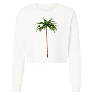 Cool Beach Summer Vacation Tropical Palm Tree Cropped Pullover Crew