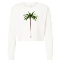Cool Beach Summer Vacation Tropical Palm Tree Cropped Pullover Crew