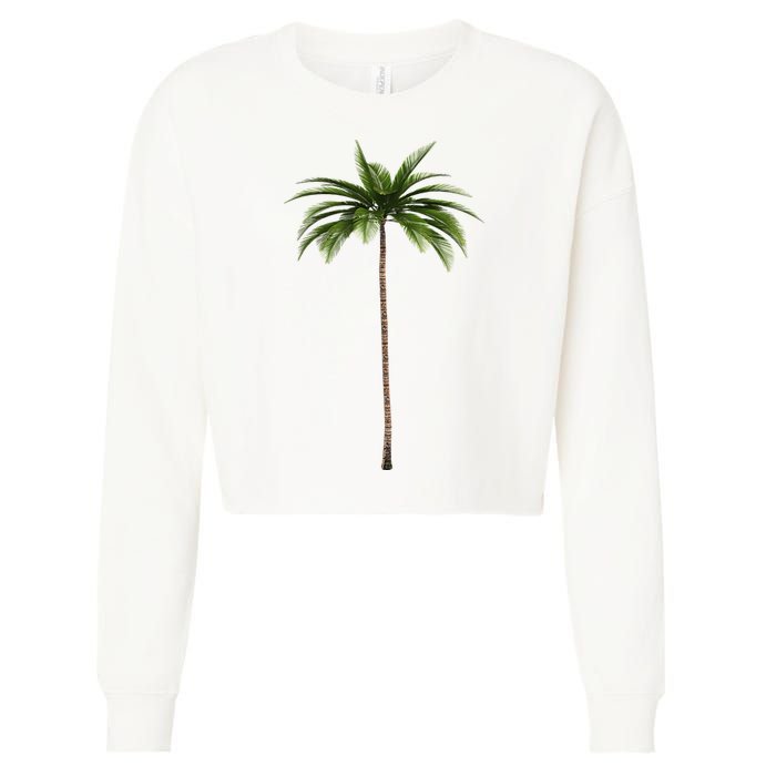 Cool Beach Summer Vacation Tropical Palm Tree Cropped Pullover Crew