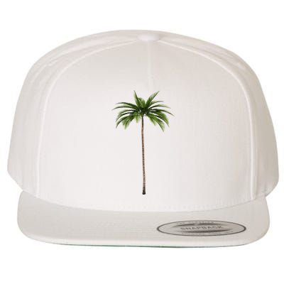 Cool Beach Summer Vacation Tropical Palm Tree Wool Snapback Cap