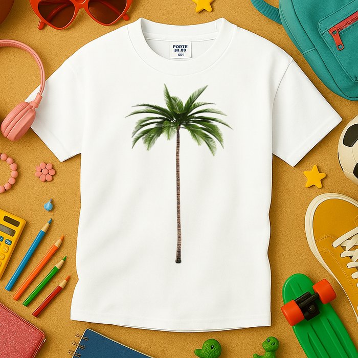 Cool Beach Summer Vacation Tropical Palm Tree Kids T-Shirt