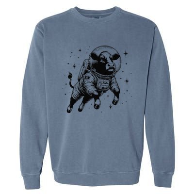 Cow Breeder Space Astronaut Red Angus Cattle Garment-Dyed Sweatshirt