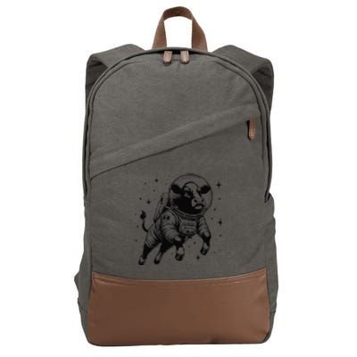 Cow Breeder Space Astronaut Red Angus Cattle Cotton Canvas Backpack