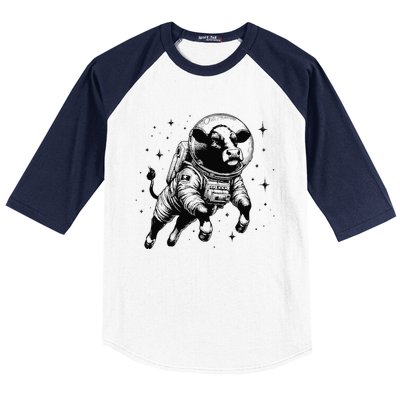 Cow Breeder Space Astronaut Red Angus Cattle Baseball Sleeve Shirt