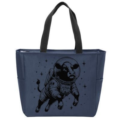 Cow Breeder Space Astronaut Red Angus Cattle Zip Tote Bag