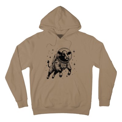 Cow Breeder Space Astronaut Red Angus Cattle Hoodie