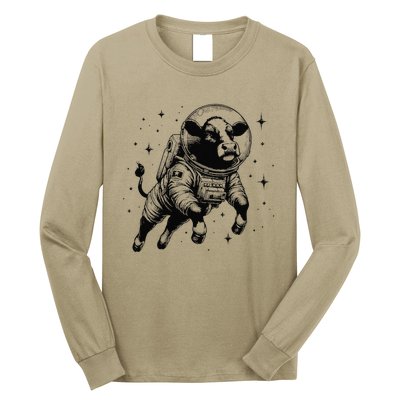 Cow Breeder Space Astronaut Red Angus Cattle Long Sleeve Shirt