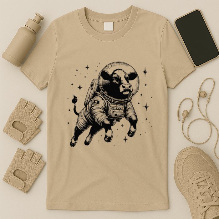 Cow Breeder Space Astronaut Red Angus Cattle T-Shirt