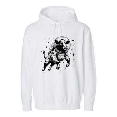 Cow Breeder Space Astronaut Red Angus Cattle Garment-Dyed Fleece Hoodie