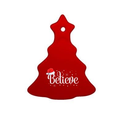 Christmas Believe Santa Claus Believe Christmas Ceramic Tree Ornament