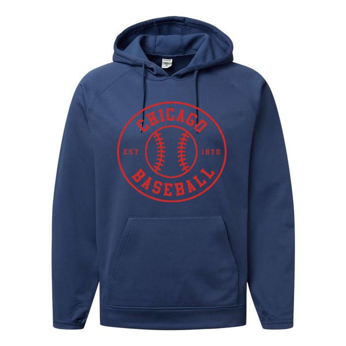 Chicago Baseball Seventh Inning Stretch Fan Gear Performance Fleece Hoodie