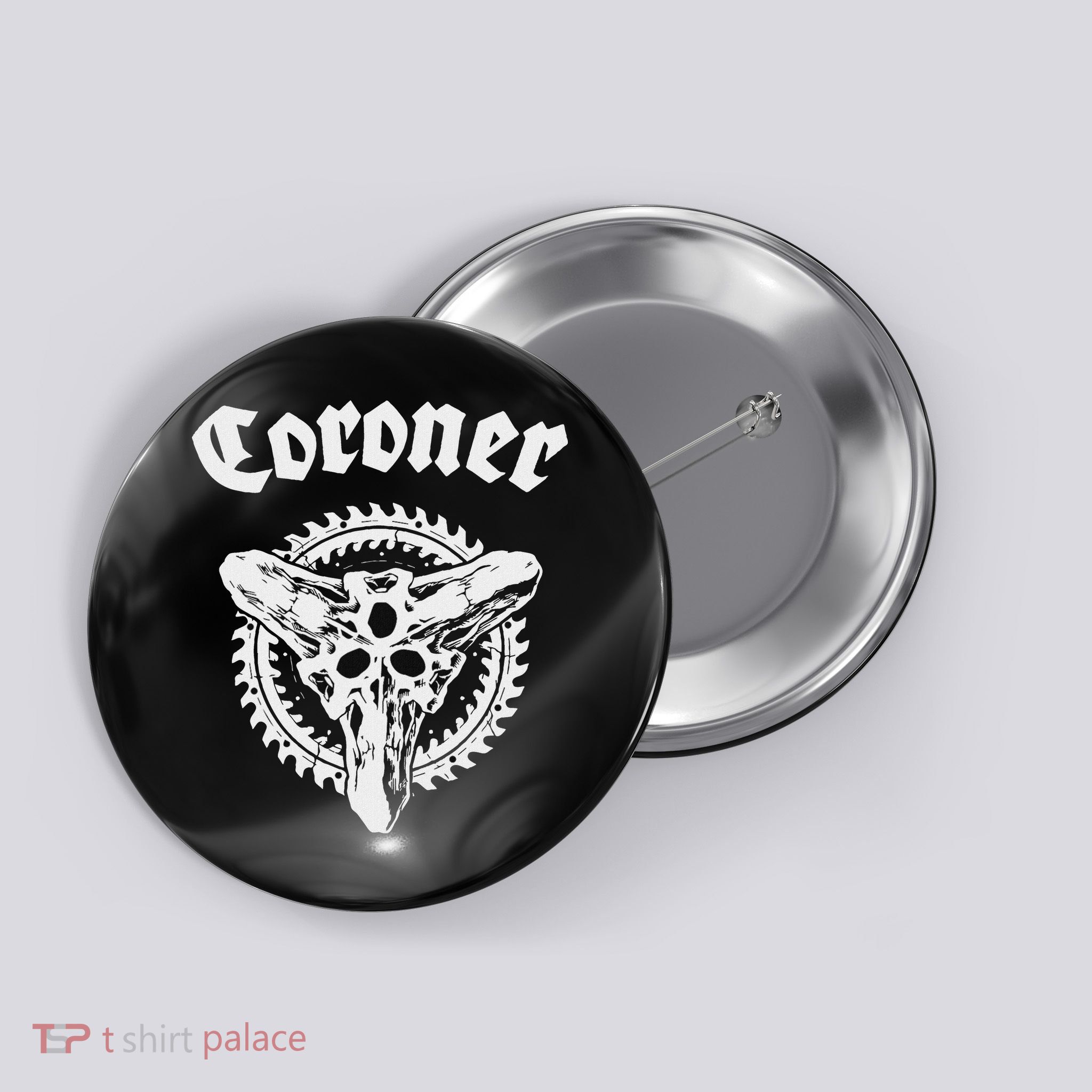 Coroner Band  Small Black Button