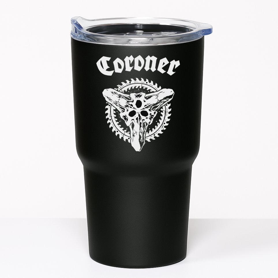 Coroner Band  Small Black Tumbler