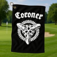 Coroner Band  Small Black Golf Towel