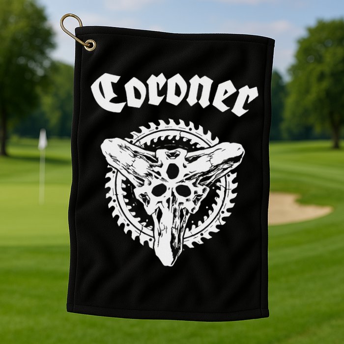 Coroner Band  Small Black Golf Towel