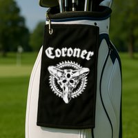 Coroner Band  Small Black Golf Towel