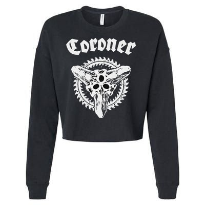Coroner Band  Small Black Cropped Pullover Crew