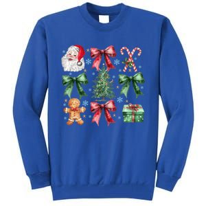 Coquette Bow Santa Christmas Tree Christmas Vibes Cool Gift Tall Sweatshirt