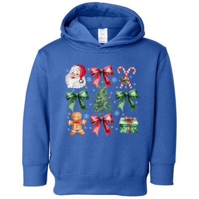 Coquette Bow Santa Christmas Tree Christmas Vibes Cool Gift Toddler Hoodie