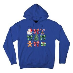 Coquette Bow Santa Christmas Tree Christmas Vibes Cool Gift Tall Hoodie