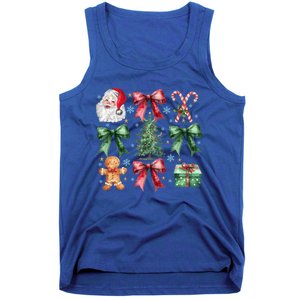 Coquette Bow Santa Christmas Tree Christmas Vibes Cool Gift Tank Top