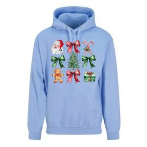 Coquette Bow Santa Christmas Tree Christmas Vibes Cool Gift Unisex Surf Hoodie