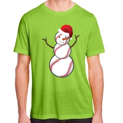 Christmas Baseball Snowman Adult ChromaSoft Performance T-Shirt