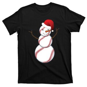 Christmas Baseball Snowman T-Shirt