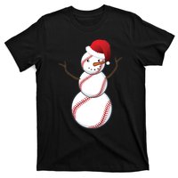 Christmas Baseball Snowman T-Shirt