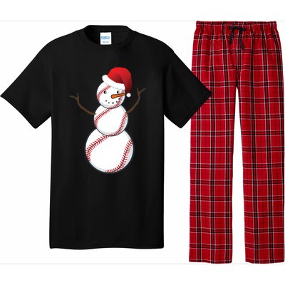 Christmas Baseball Snowman Pajama Set