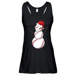 Christmas Baseball Snowman Ladies Essential Flowy Tank