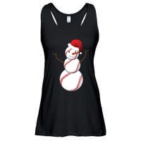 Christmas Baseball Snowman Ladies Essential Flowy Tank