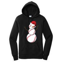 Christmas Baseball Snowman Women's Pullover Hoodie