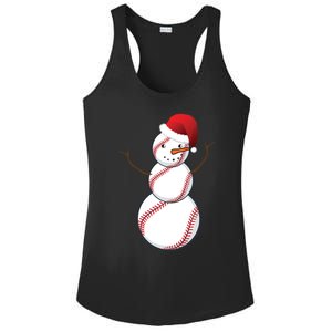 Christmas Baseball Snowman Ladies PosiCharge Competitor Racerback Tank