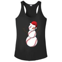 Christmas Baseball Snowman Ladies PosiCharge Competitor Racerback Tank