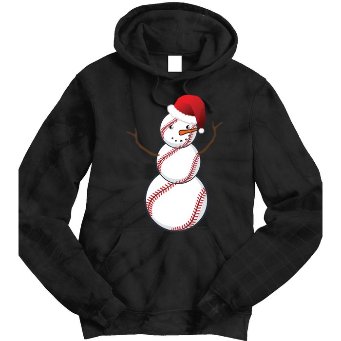 Christmas Baseball Snowman Tie Dye Hoodie