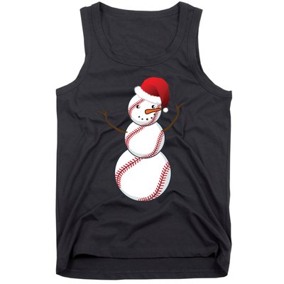 Christmas Baseball Snowman Tank Top