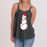 Christmas Baseball Snowman Women's Strappy Tank